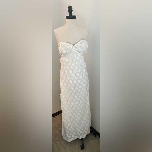MICHAEL KORS Strapless White Maxi Dress Gorgeous Size 4 - Picture 2 of 7